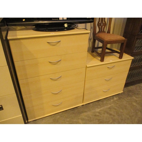 437 - Two Modern Chests of 5 and 3 Drawers, each 84cm