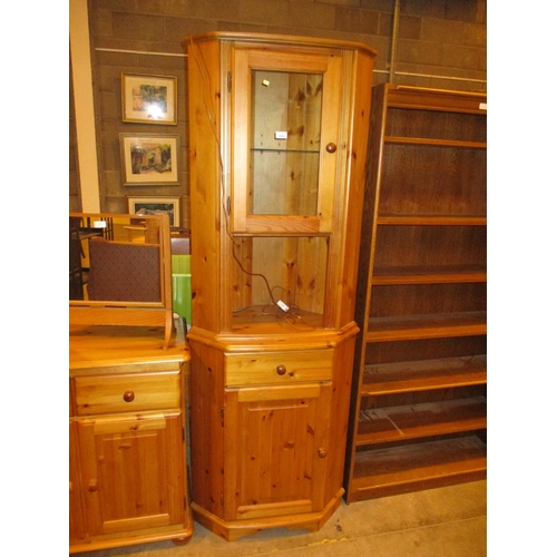 519 - Modern Pine Corner Cabinet