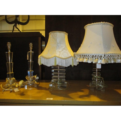 123 - Pair of Acrylic Table Lamps and 2 Others