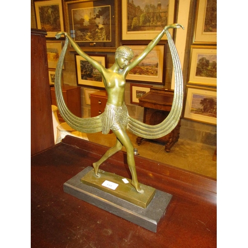 134 - After C. Mirval Art Deco Style Bronze Figurine, 43cm