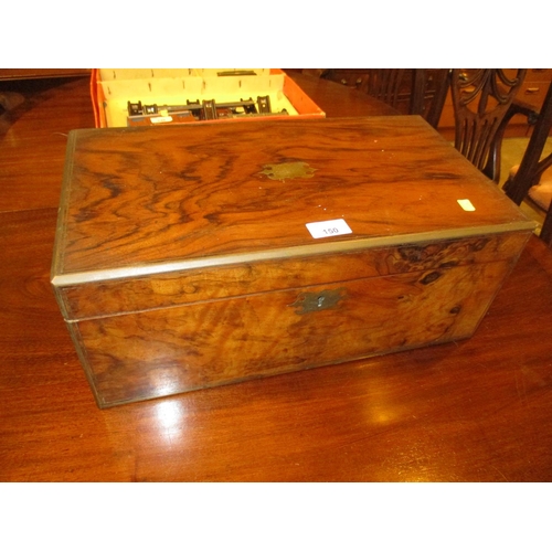 150 - Victorian Walnut and Brass Writing Box