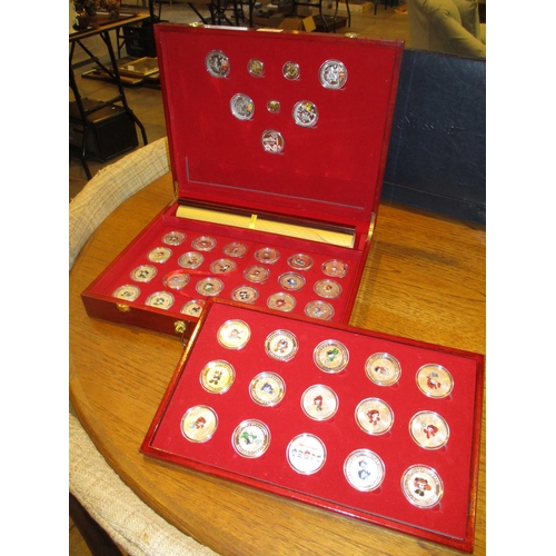 155 - Cased Set of Beijing 2008 Silver Commemorative Coins, 39 Coins marked AG999 1oz., and 8 others, and ... 