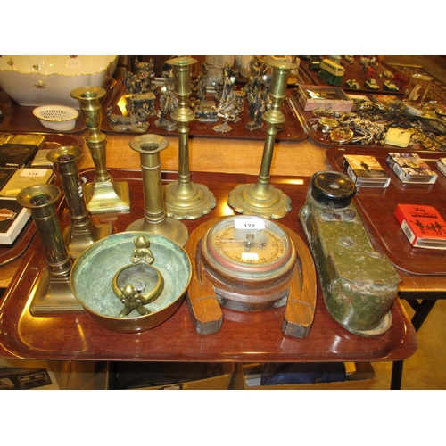 177 - Standard Portable Field Telephone, Barometer and Brasswares