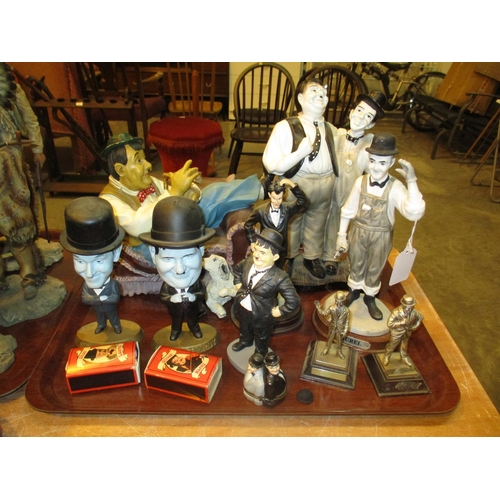 195 - Collection of Laurel and Hardy Figures etc