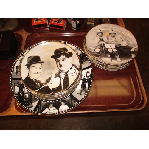 196 - Twelve Danbury Mint Plates - The Timeless Magic of Laurel and Hardy