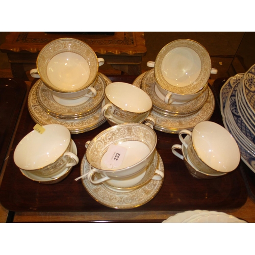 232 - Royal Doulton Sovereign Soup and Tea China, 30 pieces