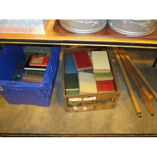 243 - Easel and 2 Boxes of Books