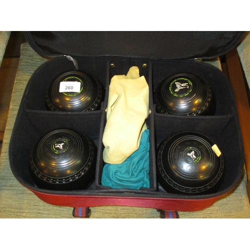 260 - Set of 4 Henselite Lawn Bowls Size 4