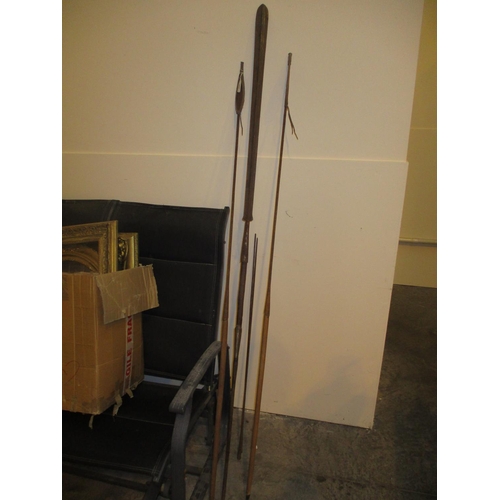 292 - Three African Spears and 2 Spear Tops