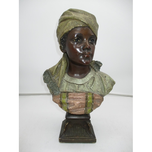 324 - Victorian Blackamoor Bust, 45cm