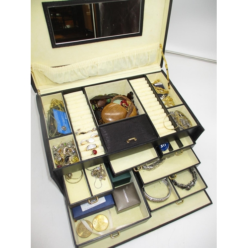 357 - Jewel Box with Jewellery and Watches