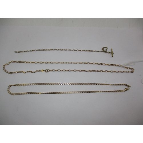 383 - Two 9ct Gold Necklaces and Bracelet, 12.3g total