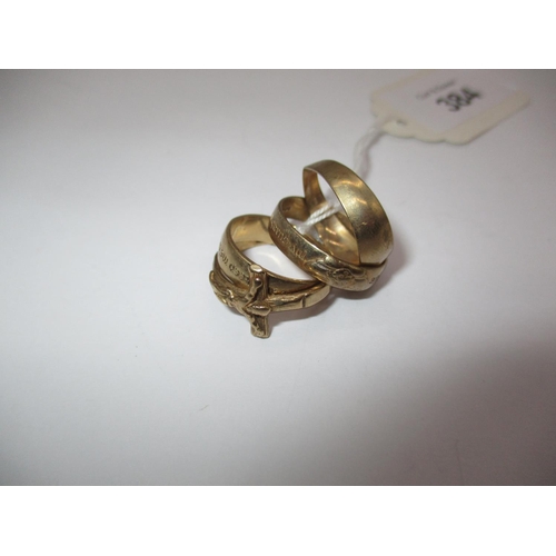 384 - Four 9ct Gold Rings, 9.4g total