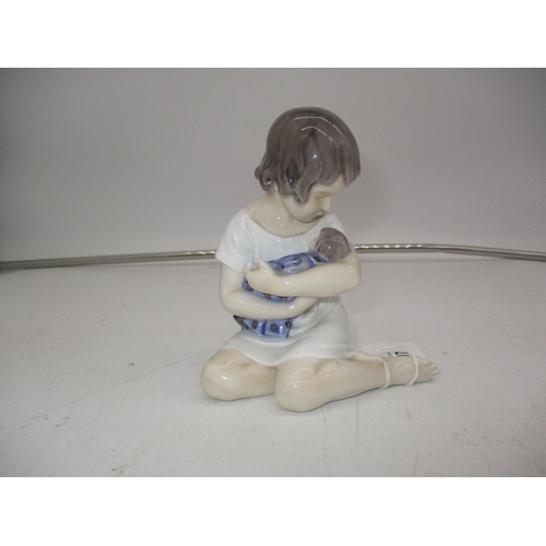 407 - Royal Copenhagen Porcelain Girl with Doll, No. 1938