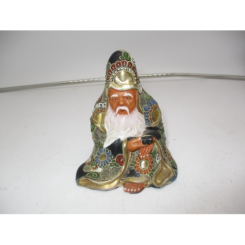 442 - Japanese Porcelain Figure of a Seated Deity, 13cm