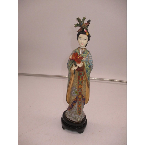 453 - Cloisonne Figure of a Court Lady, 26cm