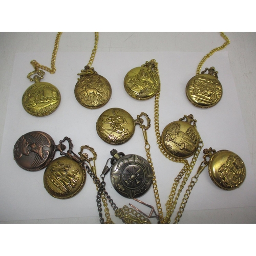 467 - Ten Modern Pocket Watches with Chains