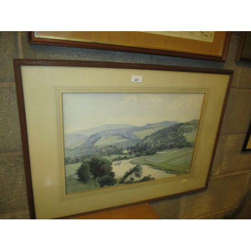 487 - James McIntosh Patrick, Watercolour, A View on The Tweed, 1936, 37x55cm, ARR