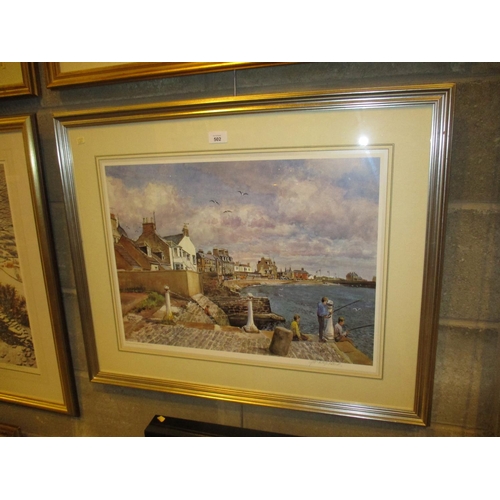 502 - James McIntosh Patrick, Signed Print, Boys Fishing Broughty Ferry, 211/850