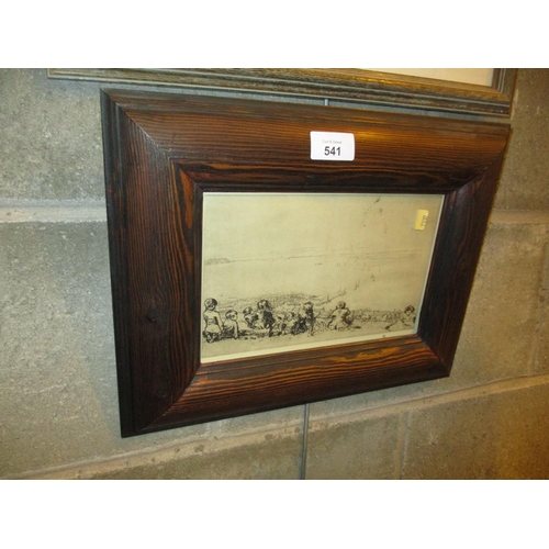 541 - Framed Print of Children Gazing Out to Sea