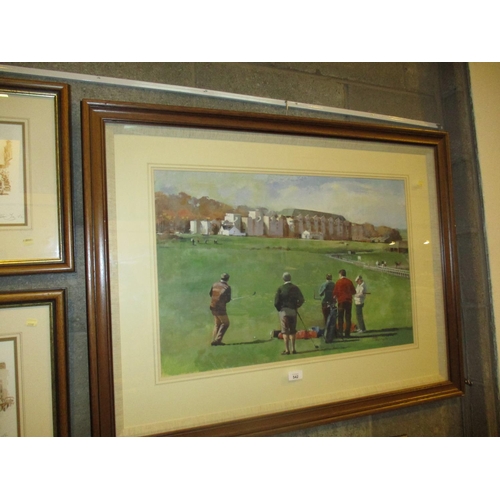 542 - Hugh Bryning, 90, Gouache, 1st Tee Old Course St. Andrews, 46x70cm