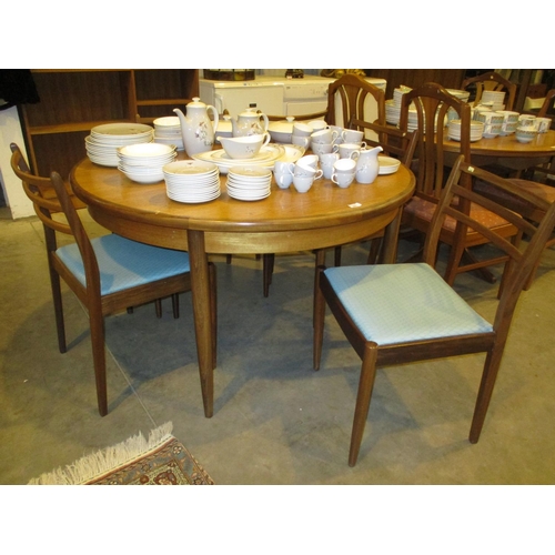 591 - G Plan Teak Extending Dining Table with 5 Chairs