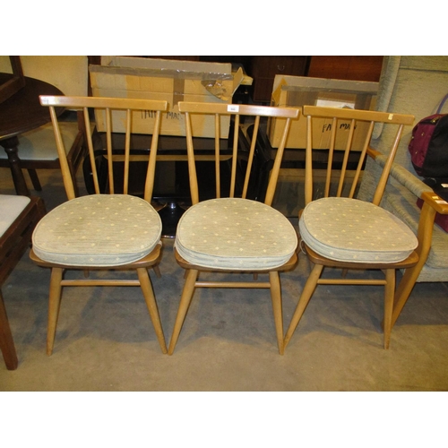 595 - Three Ercol Dining Chairs