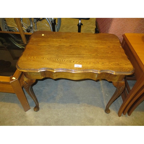 598 - Oak Shaped Top Coffee Table, 66x46cm