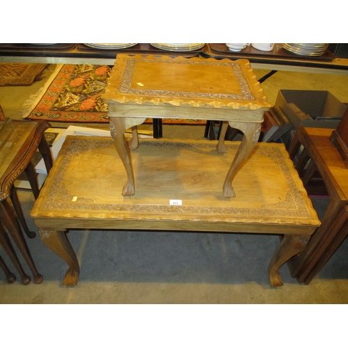 613 - Indian Teak Coffee Table and Wine Table