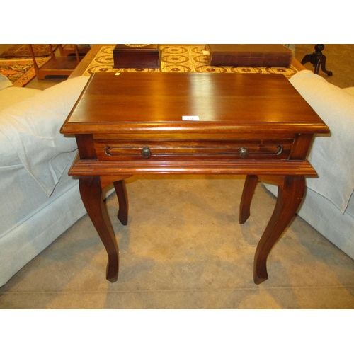 616 - Reproduction Mahogany Single Drawer Side Table, 63cm