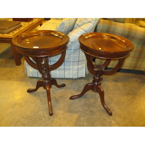 620 - Pair of Reproduction Mahogany Tripod Wine Table, 45cm diameter