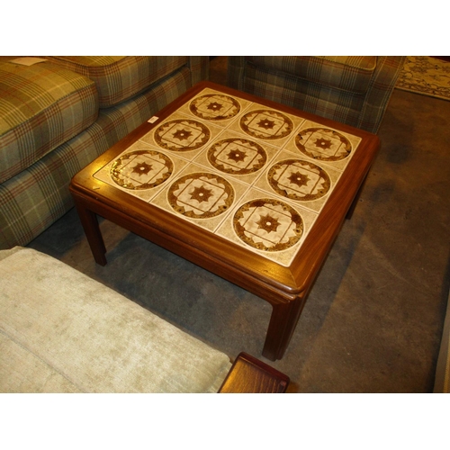 623 - G Plan Teak and Tiled Coffee Table, 71x71cm