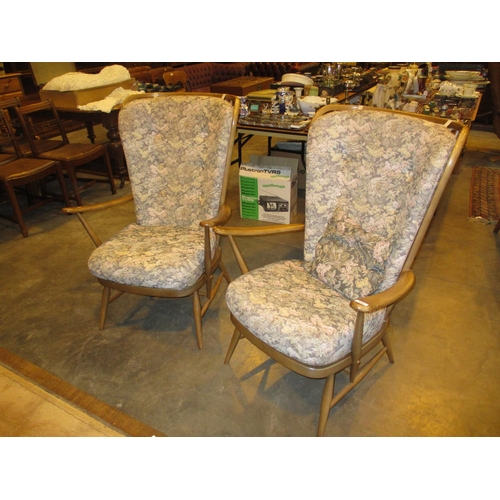 638 - Pair of Ercol High Back Lounge Chairs