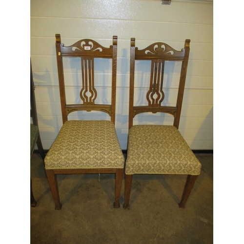 647 - Pair of Late Victorian Oak Hall Chairs