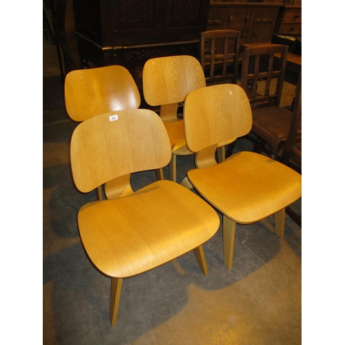 648 - Set of 4 Designer Style Laminated Wood Chairs