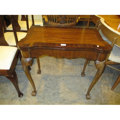 662 - Reproduction Mahogany Fold Over Card Table, 71cm