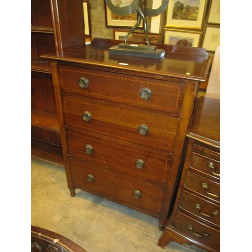 669 - Early 20th Century Inlaid Mahogany Chest of 4 Drawers, 76cm