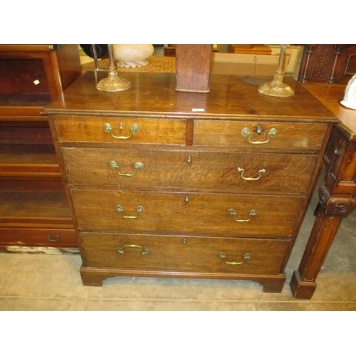 673 - George III Oak Chest of 5 Drawers, 96cm