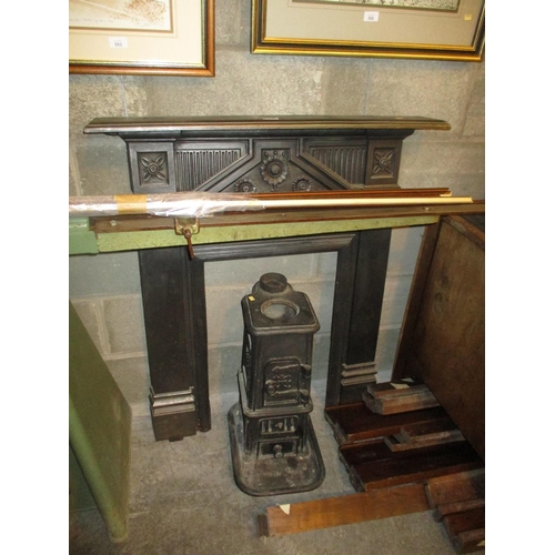 698 - Cast Iron Mantelpiece and a Part Stove