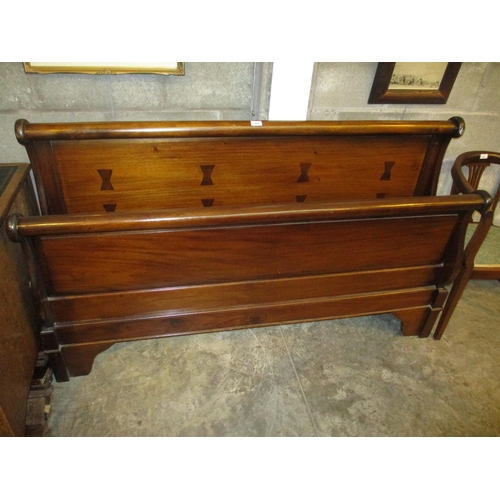 700 - 5ft Mahogany Sleigh Bed