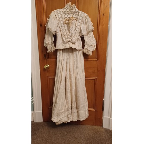 147 - 1920's and 1950's Wedding Dresses, 2 Christening Gowns, Band Jacket, Kilt and Hat