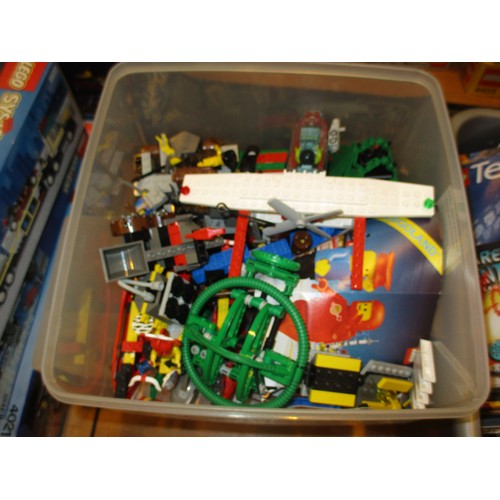 25 - Six Boxes of Lego etc, (the green circular piece has been withdrawn and added into lot 14)