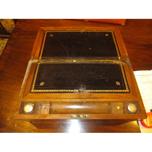 150 - Victorian Walnut and Brass Writing Box