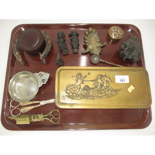 101 - French Pewter Wine Taster, Pair of Victorian Miniature Metal Figures and Other Collectables