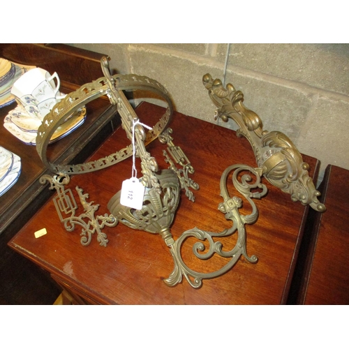 112 - Cast Metal Wall Bracket Oil Lamp Holder