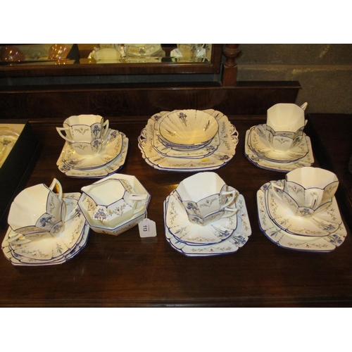 113 - Shelley Iris Printed and Painted 40 Piece Tea Set, No. 11561