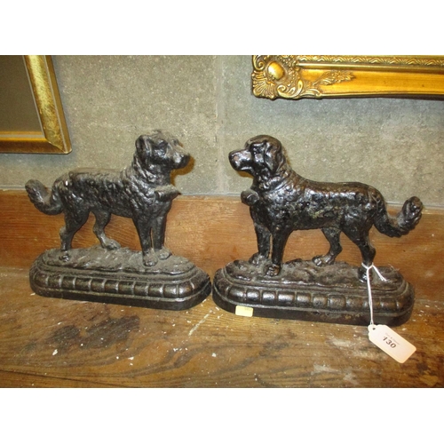 130 - Pair of Victorian Cast Iron Dog Doorstops