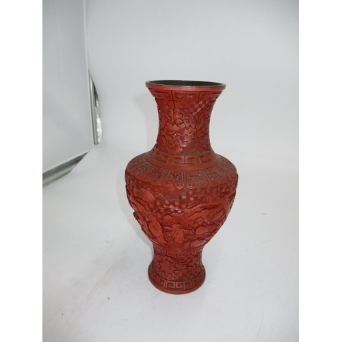 147 - Cinnabar Lacquer Vase, 25cm