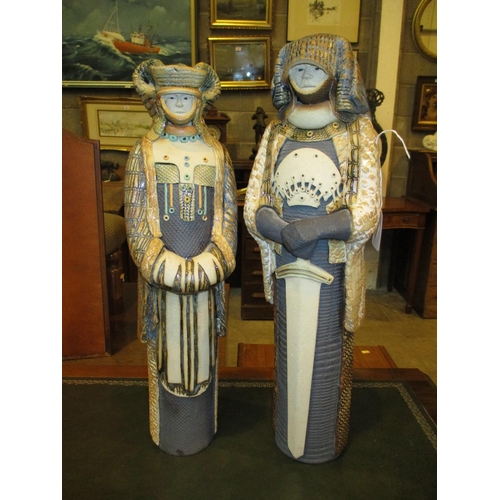 161 - Pair of Cox Ceramics Stoneware Figures, 47cm