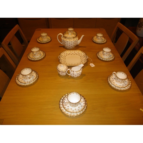 178 - Spode Fleur de Lys Gold 28 Piece Tea Set